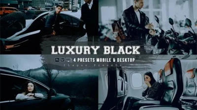 Black Luxury Mobile Desktop Lightroom Presets