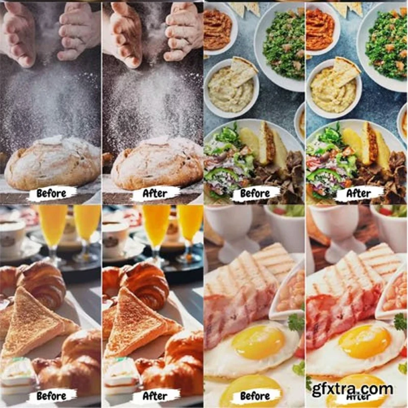 50 Food Mobile & Desktop Presets for Lightroom and LUTs